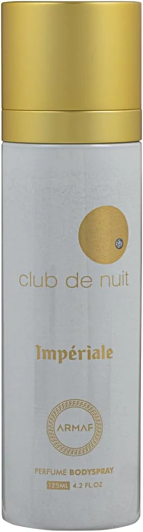 اسپری بدن زنانه آرماف کلاب د نایت وایت ایمپریال 125 میلی لیتر، رایحه ماندگار، اسپری خوشبو کننده، طراوت بخش، زنانه و خوشبو