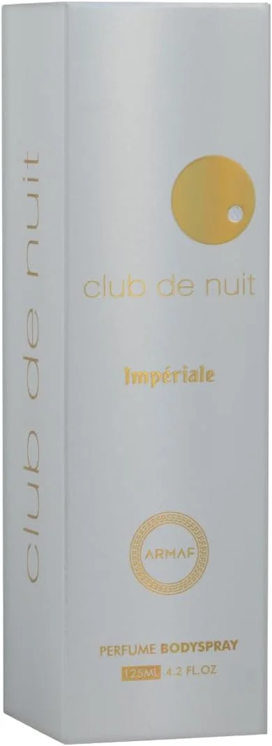 اسپری بدن زنانه آرماف کلاب د نایت وایت ایمپریال 125 میلی لیتر، رایحه ماندگار، اسپری خوشبو کننده، طراوت بخش، زنانه و خوشبو