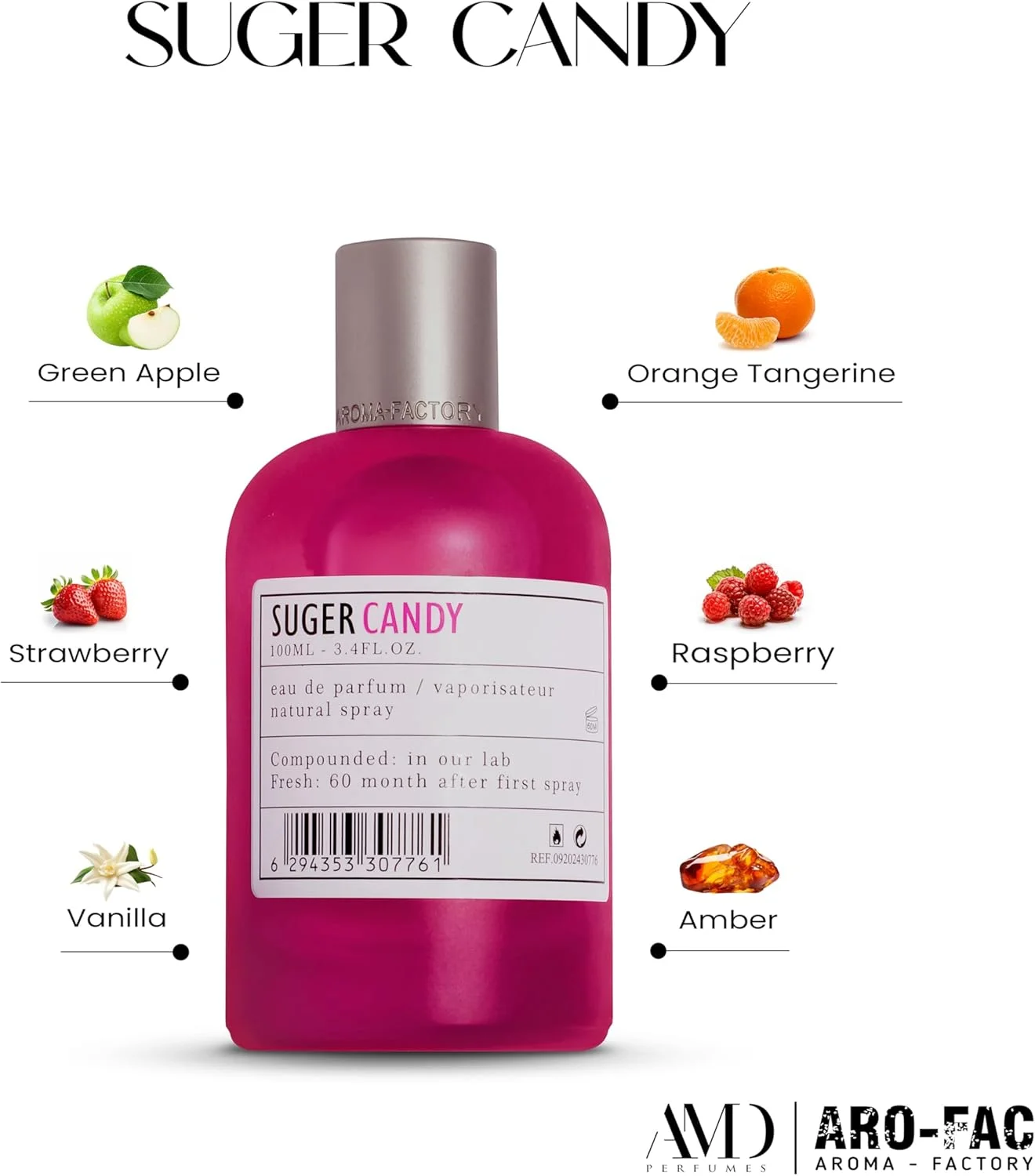 عطر زنانه آرو فک شوگر کندی از عطرهای AMD - هدیه برای زنان - ادو پرفیوم ماندگار زنانه EDP 100ml