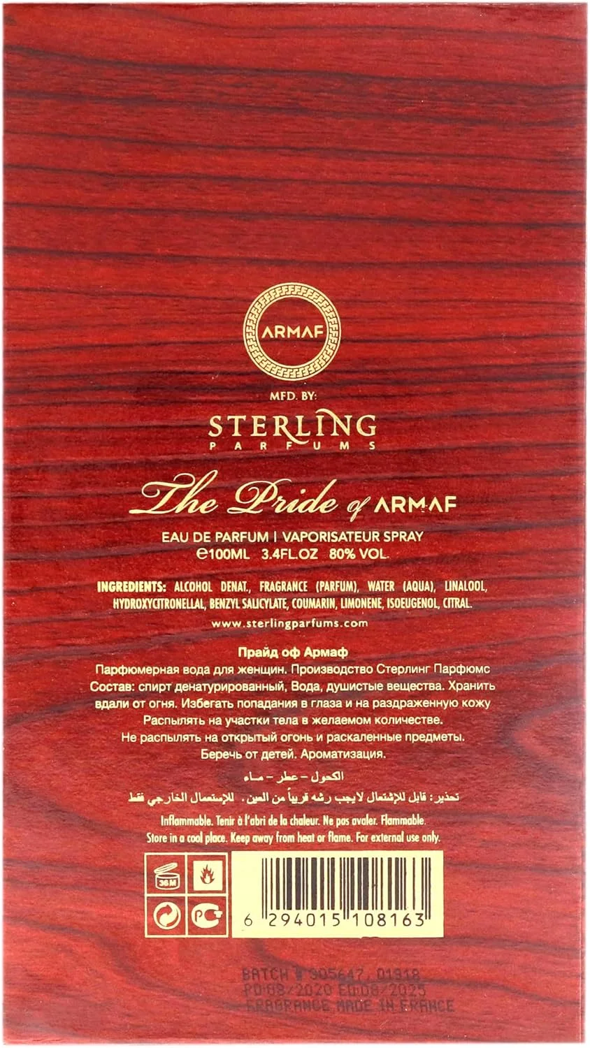 عطر زنانه آرماف د پراید آف آرماف ادو پرفیوم 100 میلی لیتر (تک عددی) عطر زنانه آرماف د پراید آف آرماف ادو پرفیوم 100 میلی لیتر (تک عددی)