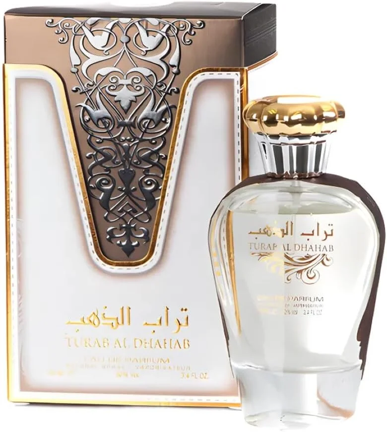 عطر زنانه تراب الذهب از عطر ارض الزعفران ادو پرفیوم 100 میلی لیتر (3.4 اونس) | عربی | ترکیبی گرم و آفتابی از شکوفه های هیبیسکوس، نارنگی، نارگیل و مشک سفید | ضروری برای استفاده روزمره | توسط عطر زنانه تراب الذهب از عطر ارض الزعفران ادو پرفیوم 100 میلی لیتر (3.4 اونس) | عربی | ترکیبی گرم و آفتابی از شکوفه های هیبیسکوس، نارنگی، نارگیل و مشک سفید | ضروری برای استفاده روزمره | توسط