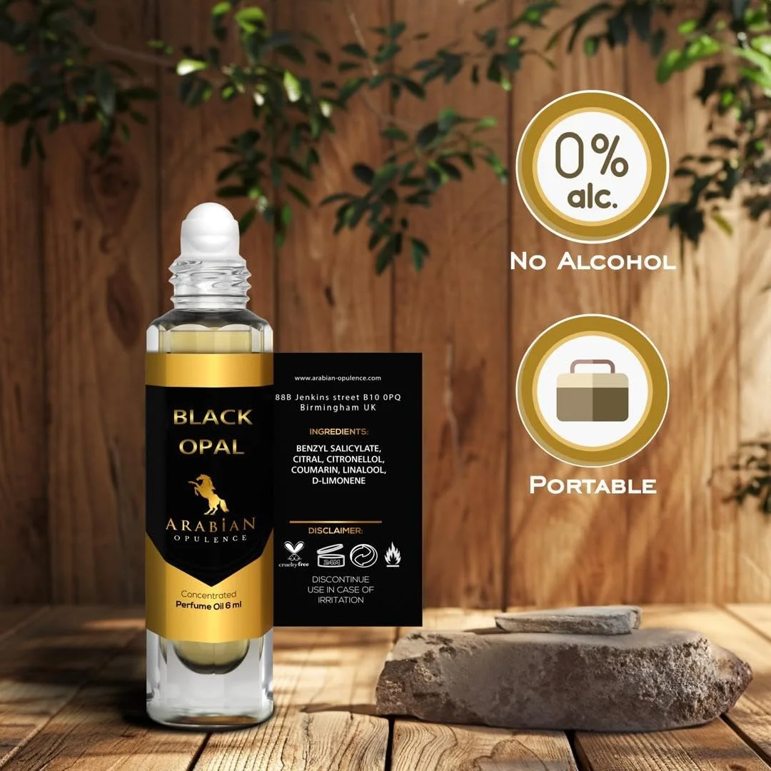 عطر روغنی متمرکز زنانه Arabian Opulence FR49 BLACK OPAL. بطری رولی 6ml/15ml. وانیل/قهوه/شیرین/ادویه گرم/گل های سفید عطر روغنی متمرکز زنانه Arabian Opulence FR49 BLACK OPAL. بطری رولی 6ml/15ml. وانیل/قهوه/شیرین/ادویه گرم/گل های سفید