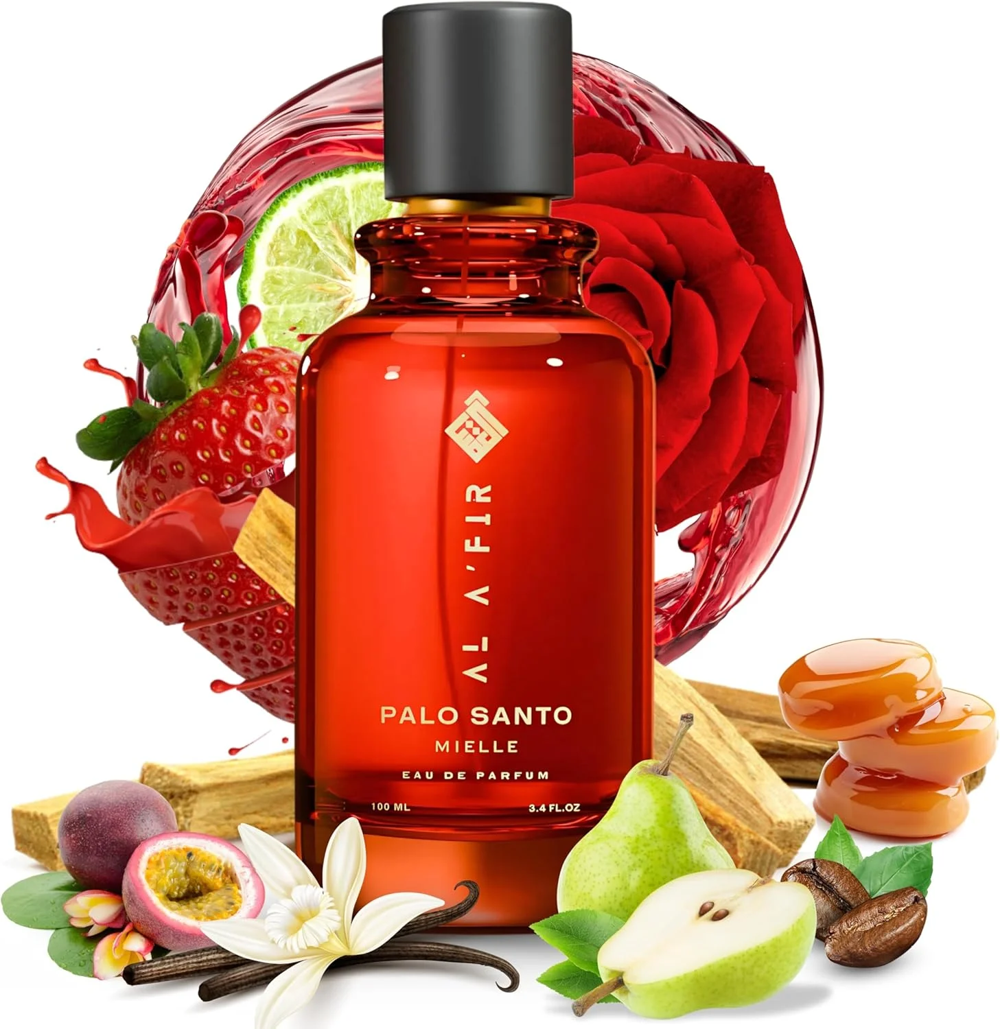 ادکلن مردانه و زنانه AL A'FIR Palo Santo Mielle Eau de Parfum – رایحه ای شیرین، میوه ای و گلی | اسانس لوکس ماندگار - 100 میلی لیتر ادکلن مردانه و زنانه AL A'FIR Palo Santo Mielle Eau de Parfum – رایحه ای شیرین، میوه ای و گلی | اسانس لوکس ماندگار - 100 میلی لیتر