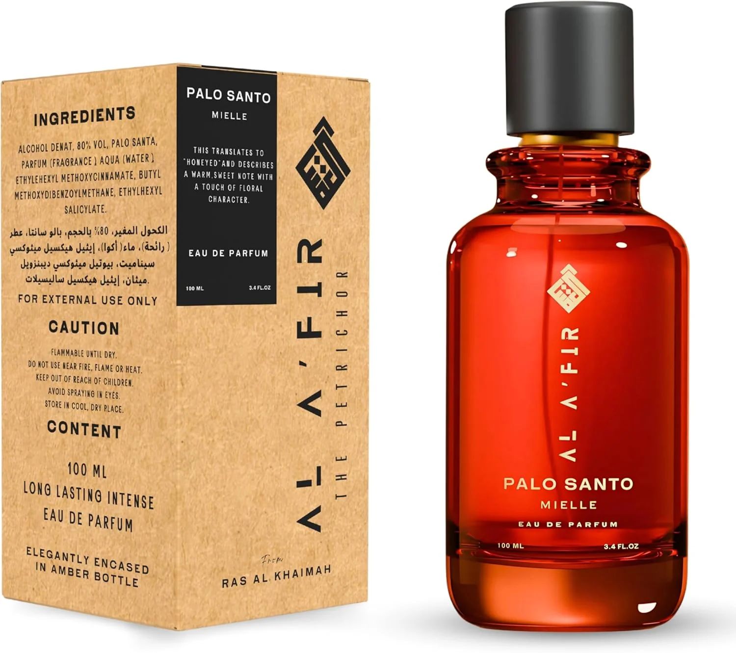 ادکلن مردانه و زنانه AL A'FIR Palo Santo Mielle Eau de Parfum – رایحه ای شیرین، میوه ای و گلی | اسانس لوکس ماندگار - 100 میلی لیتر ادکلن مردانه و زنانه AL A'FIR Palo Santo Mielle Eau de Parfum – رایحه ای شیرین، میوه ای و گلی | اسانس لوکس ماندگار - 100 میلی لیتر