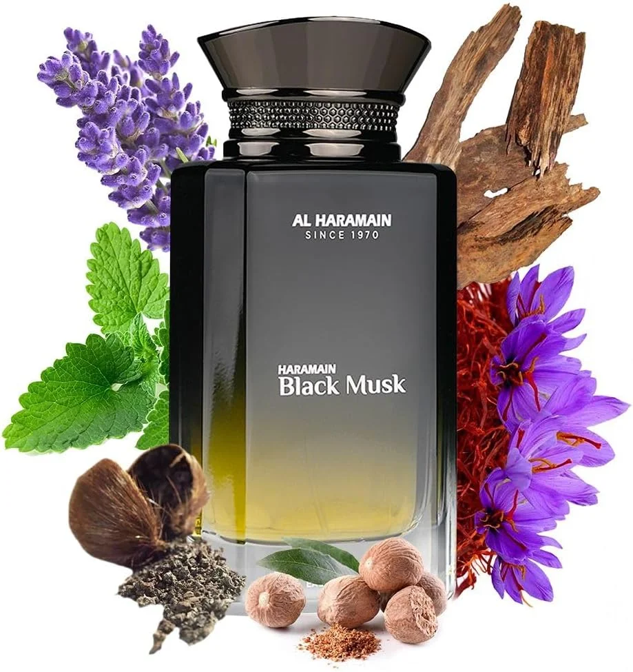 ادکلن مردانه/زنانه حرمین بلک مشک 100 میلی لیتر | عطر لوکس عربی با زعفران، عود، نعناع هندی و مشک | اسپری عطر چوبی و تند ماندگار ادکلن مردانه/زنانه حرمین بلک مشک 100 میلی لیتر | عطر لوکس عربی با زعفران، عود، نعناع هندی و مشک | اسپری عطر چوبی و تند ماندگار