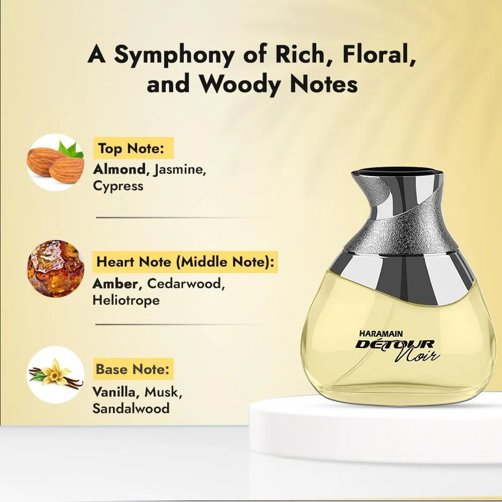 ادکلن الحرمین دتور نویر | عطر یونیسکس | ادو پرفیوم | رایحه گرم و چوبی | ماندگاری طولانی | نت های یاس، عنبر و وانیل | عطر زنانه | هدیه برای مردان | جذابیت همه کاره | 100 میلی لیتر ادکلن الحرمین دتور نویر | عطر یونیسکس | ادو پرفیوم | رایحه گرم و چوبی | ماندگاری طولانی | نت های یاس، عنبر و وانیل | عطر زنانه | هدیه برای مردان | جذابیت همه کاره | 100 میلی لیتر