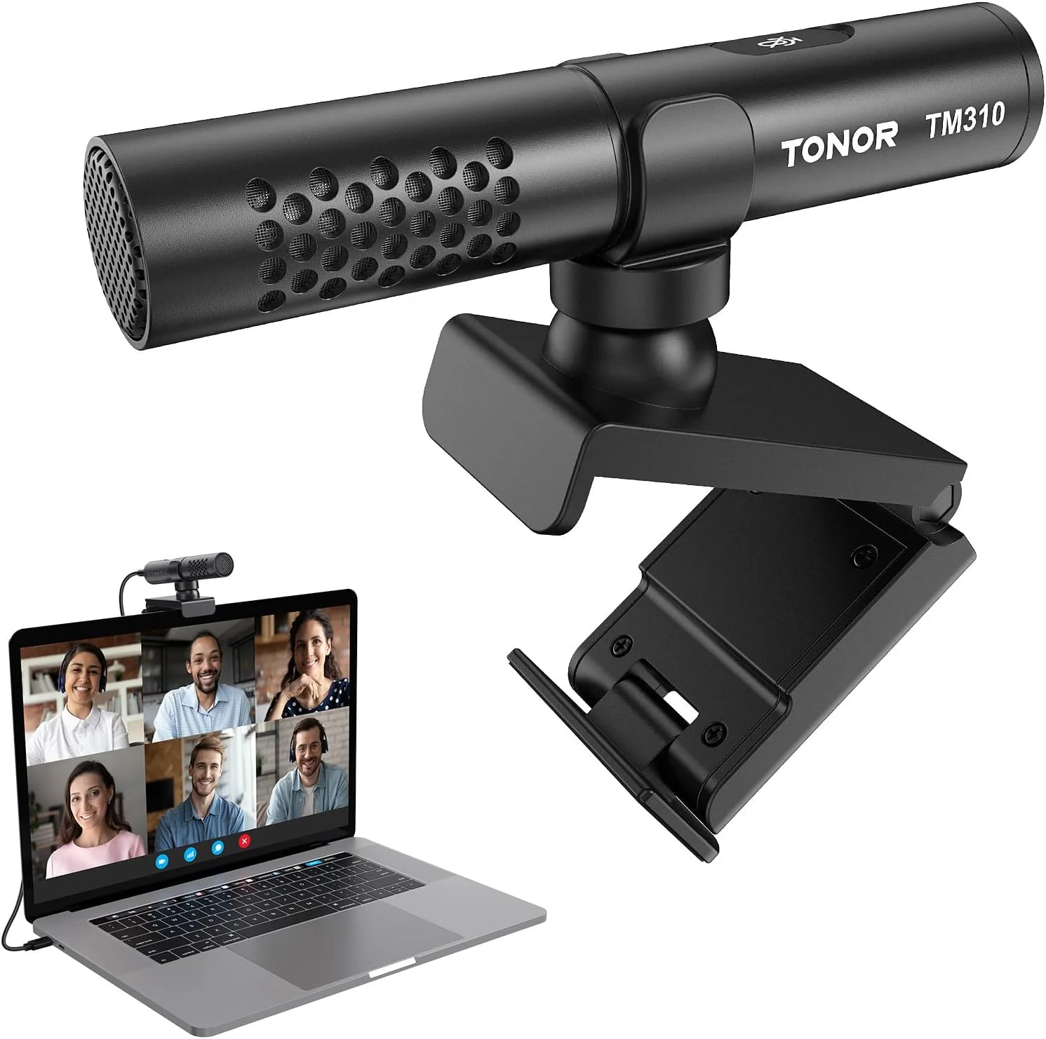 میکروفون USB تونور مدل TM310 برای کامپیوتر، لپ تاپ، کنفرانس، با قابلیت تنظیم چند زاویه، دارای دکمه قطع صدا و نشانگر LED، میکروفون یک طرفه رومیزی برای زوم، اسکایپ، یوتیوب، مک او اس و ویندوز مناسب برای خانه