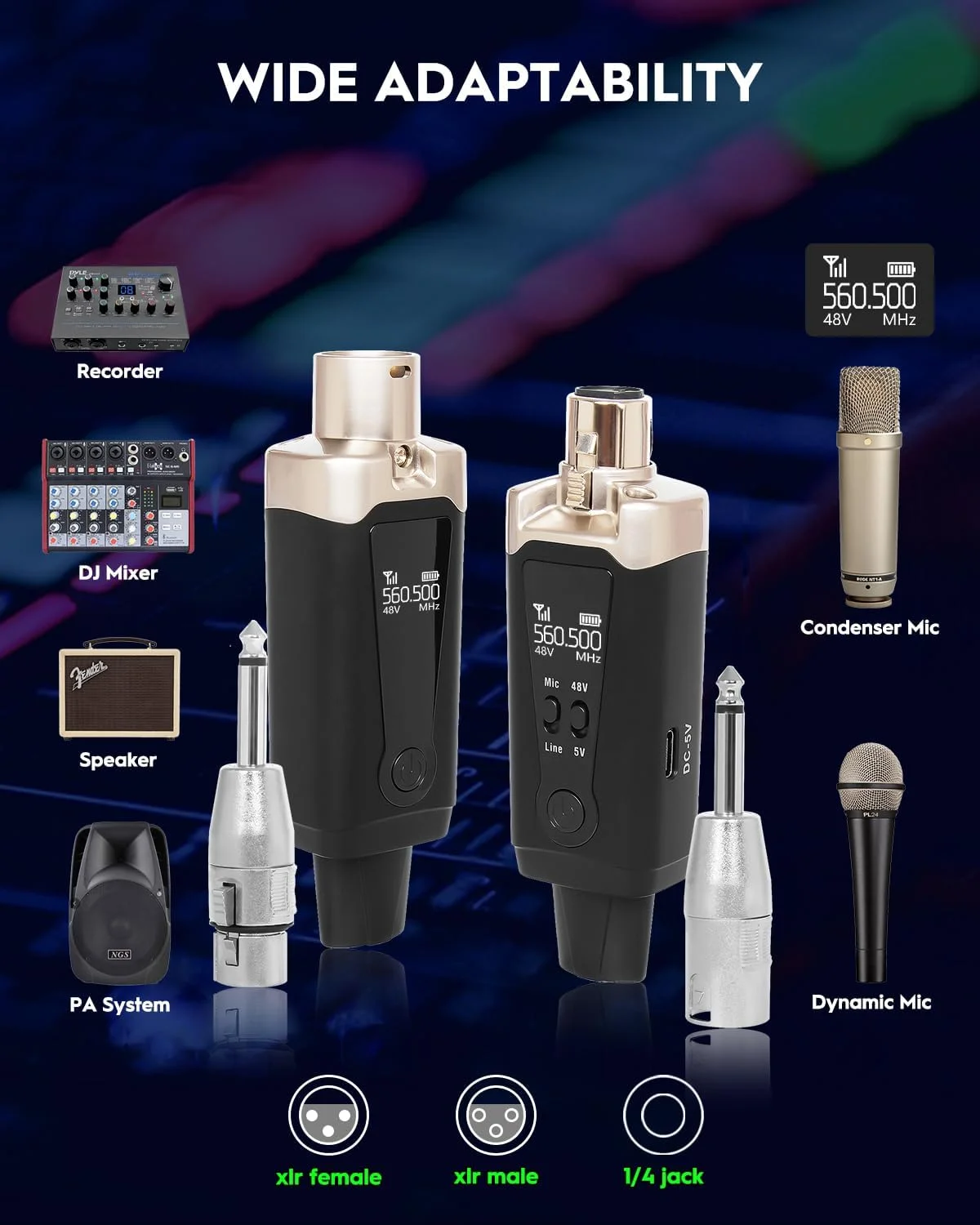 سیستم میکروفون بی سیم UHF استریچ مدل M2 با آداپتور XLR، 16 کانال، فرستنده و گیرنده صدا برای میکروفون دینامیک، فانتوم پاور 48 ولت برای میکروفون کندانسر، سازگار با میکسر صدا و بلندگوی PA سیستم میکروفون بی سیم UHF استریچ مدل M2 با آداپتور XLR، 16 کانال، فرستنده و گیرنده صدا برای میکروفون دینامیک، فانتوم پاور 48 ولت برای میکروفون کندانسر، سازگار با میکسر صدا و بلندگوی PA
