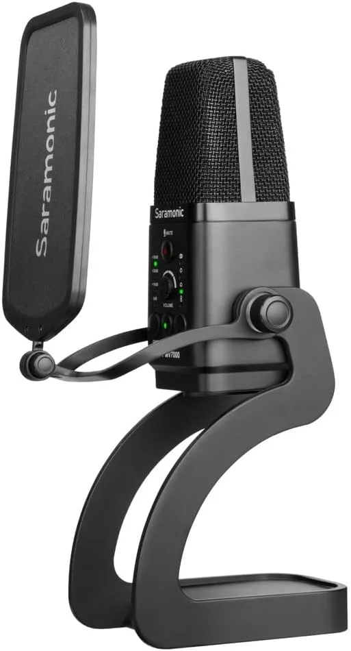 میکروفون کاندنسر دیافراگم بزرگ چند الگویی سارامونیک با کابل های خروجی USB، USB-C و XLR دوگانه برای کامپیوترها، اندروید و میکسرها یا پری امپ های حرفه ای (SR-MV7000) میکروفون کاندنسر دیافراگم بزرگ چند الگویی سارامونیک با کابل های خروجی USB، USB-C و XLR دوگانه برای کامپیوترها، اندروید و میکسرها یا پری امپ های حرفه ای (SR-MV7000)