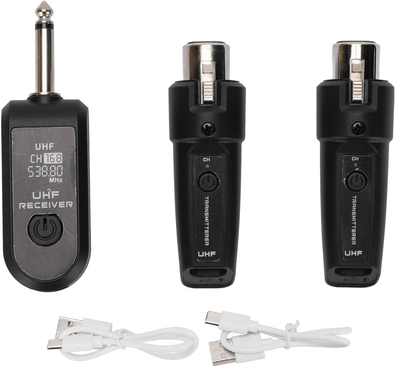 میکروفون بی سیم UHF اشاتا با فرستنده و گیرنده XLR، سیستم آداپتور XLR میکروفون بی سیم UHF حرفه ای برای میکروفون دینامیک کندانسور، انتقال سیگنال فرکانس 48k