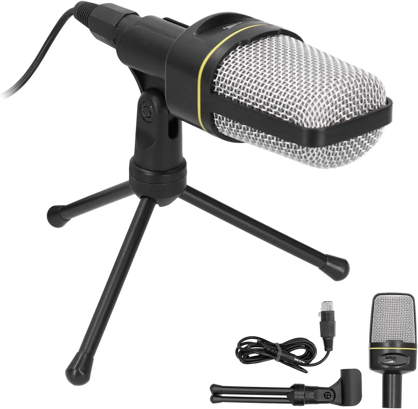 میکروفون کاندنسر استودیویی GOWENIC با پورت 3.5 میلیمتری، دکمه تنظیم صدا و سهپایه رومیزی برای ضبط سخنرانی و پخش زنده (مشکی) میکروفون کاندنسر استودیویی GOWENIC با پورت 3.5 میلیمتری، دکمه تنظیم صدا و سهپایه رومیزی برای ضبط سخنرانی و پخش زنده (مشکی)