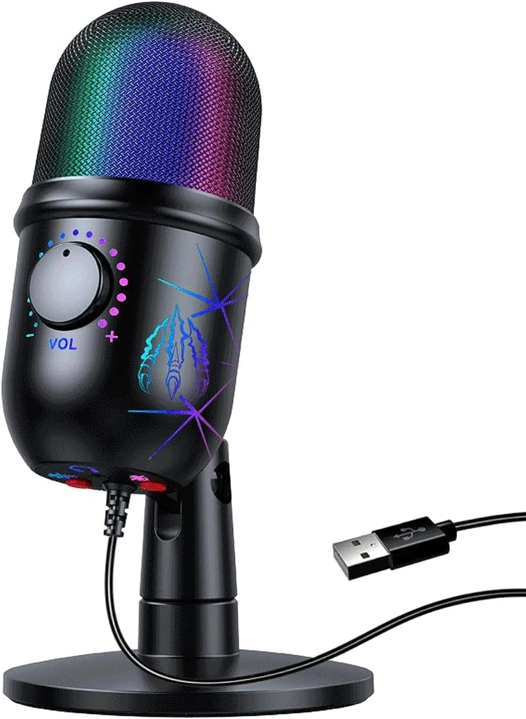 میکروفون گیمینگ USB، میکروفون کاندنسر کامپیوتر PC با Gain، نور RGB برای ضبط، پادکست، استریمینگ، یوتیوب، Twitch، اسکایپ، سازگار با PS5 PS4 مک لپ تاپ دسکتاپ میکروفون گیمینگ USB، میکروفون کاندنسر کامپیوتر PC با Gain، نور RGB برای ضبط، پادکست، استریمینگ، یوتیوب، Twitch، اسکایپ، سازگار با PS5 PS4 مک لپ تاپ دسکتاپ