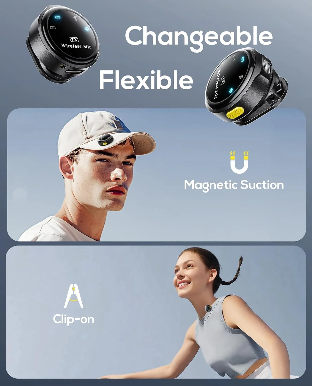 میکروفون یقه ای بی سیم برای آیفون/اندروید، میکروفون های یقه ای با اتصال لایتنینگ/USB-C، برد 150 فوت، میکروفون کندانسور همه جهته برای ضبط ویدیو، مصاحبه، پادکست، ولاگ، یوتیوب میکروفون یقه ای بی سیم برای آیفون/اندروید، میکروفون های یقه ای با اتصال لایتنینگ/USB-C، برد 150 فوت، میکروفون کندانسور همه جهته برای ضبط ویدیو، مصاحبه، پادکست، ولاگ، یوتیوب