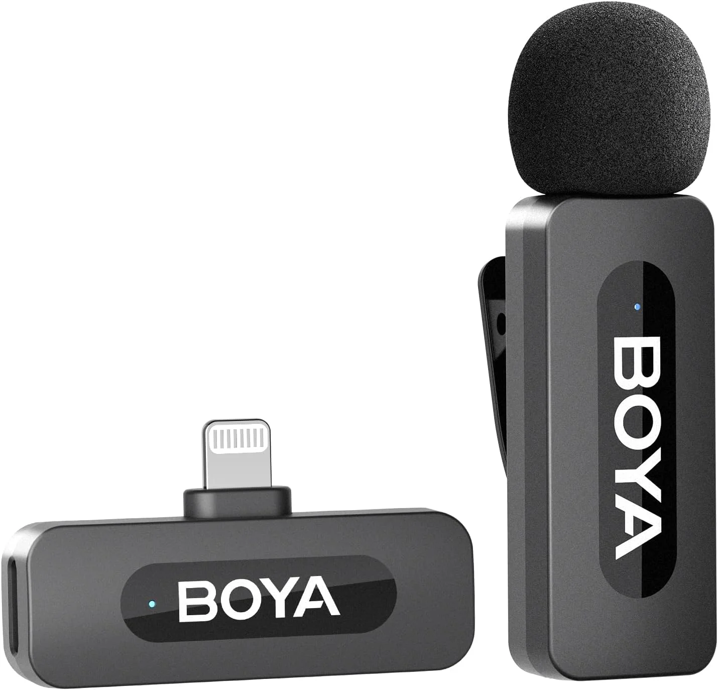 میکروفون یقه‌ای بی‌سیم BOYA برای آیفون و آیپد مینی - میکروفون کاندنسر چند جهته برای ضبط ویدیو، مصاحبه، پادکست، ولاگ، یوتیوب و پخش زنده