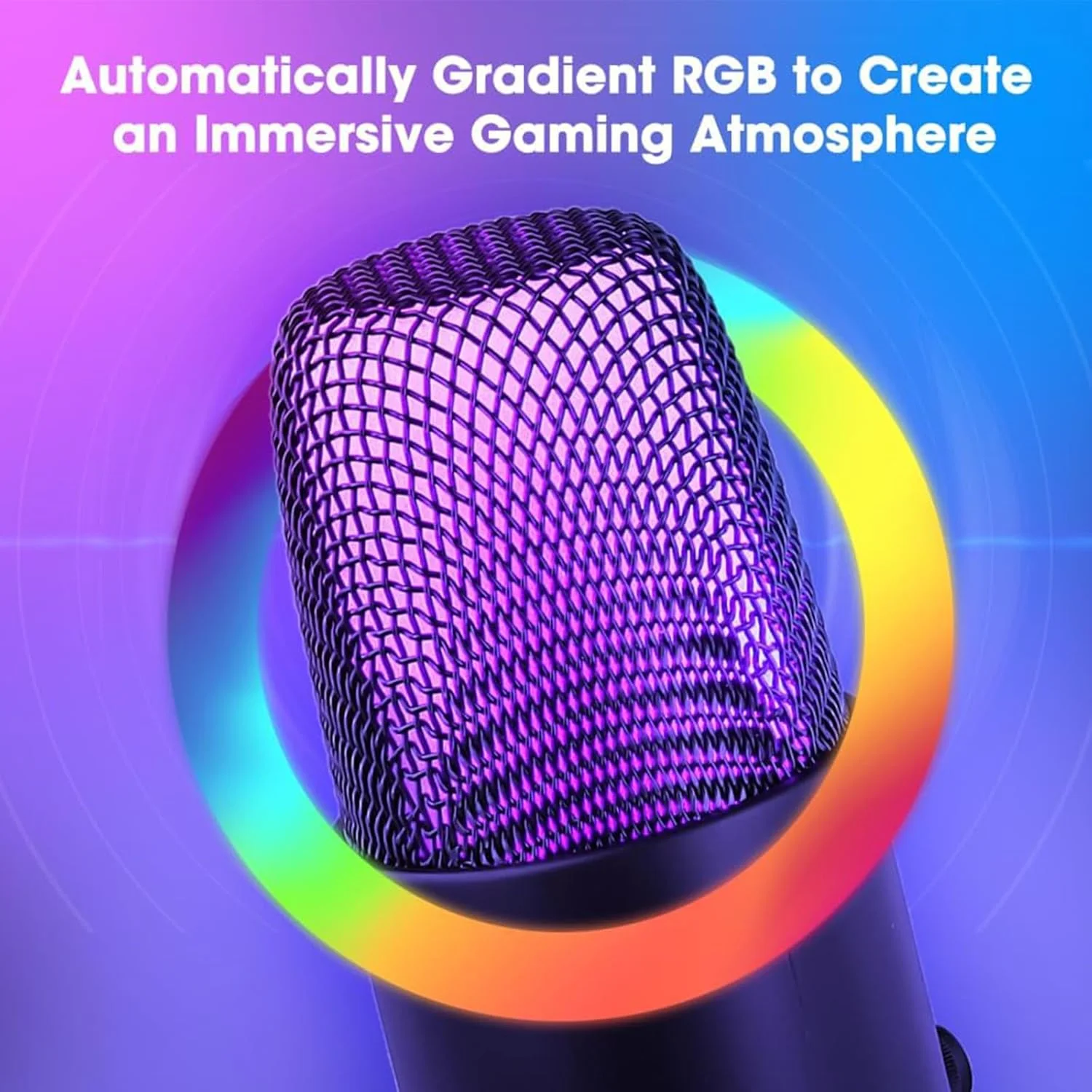 میکروفون گیمینگ USB با نور RGB و حذف نویز، میکروفون رومیزی کامپیوتر، میکروفون کاندنسر پادکست برای ضبط استودیویی، استریمینگ یوتیوب، PC، مک، PS4/5 میکروفون گیمینگ USB با نور RGB و حذف نویز، میکروفون رومیزی کامپیوتر، میکروفون کاندنسر پادکست برای ضبط استودیویی، استریمینگ یوتیوب، PC، مک، PS4/5