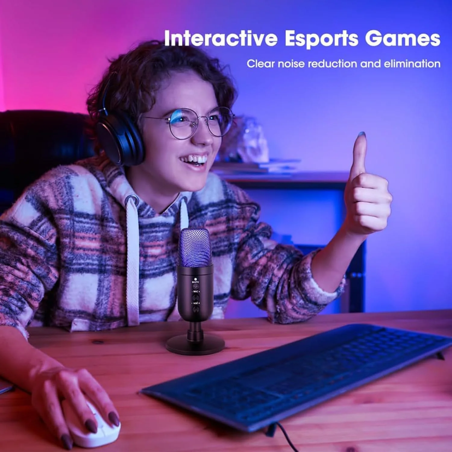 میکروفون گیمینگ USB با نور RGB و حذف نویز، میکروفون رومیزی کامپیوتر، میکروفون کاندنسر پادکست برای ضبط استودیویی، استریمینگ یوتیوب، PC، مک، PS4/5 میکروفون گیمینگ USB با نور RGB و حذف نویز، میکروفون رومیزی کامپیوتر، میکروفون کاندنسر پادکست برای ضبط استودیویی، استریمینگ یوتیوب، PC، مک، PS4/5
