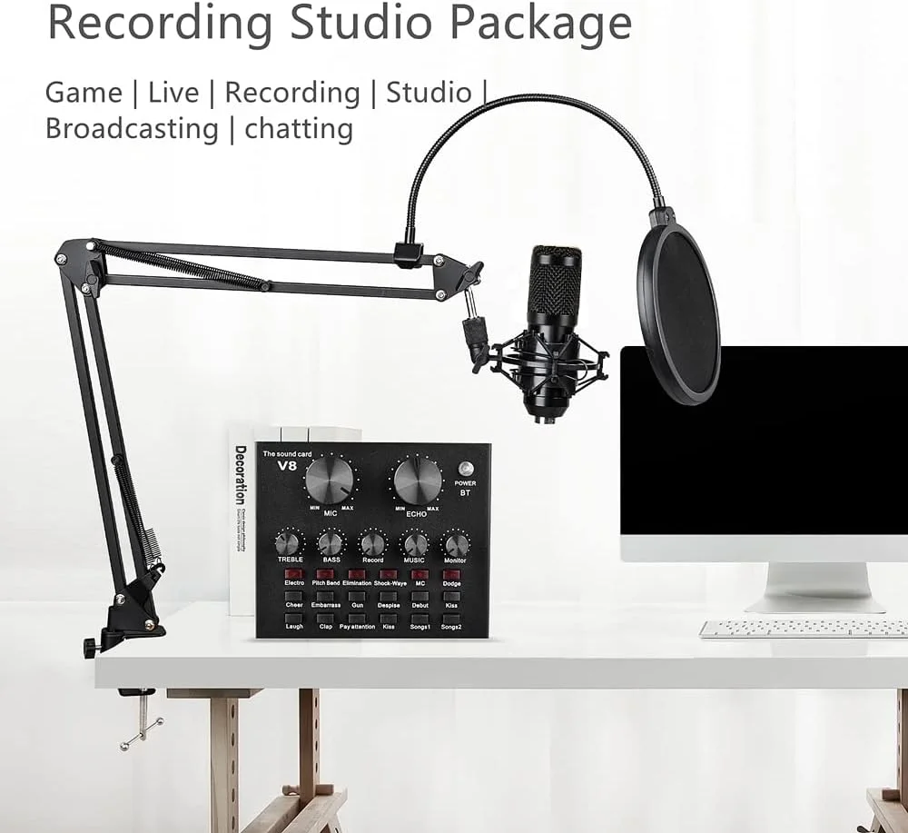 sktome Podcast Equipment Bundle, BM-800 Condenser with Voice Changer, Recording Studio Pack, Podcast Microphone Bundle for Laptop, Live Streaming/Streaming/Recording sktome Podcast Equipment Bundle, BM-800 Condenser with Voice Changer, Recording Studio Pack, Podcast Microphone Bundle for Laptop, Live Streaming/Streaming/Recording