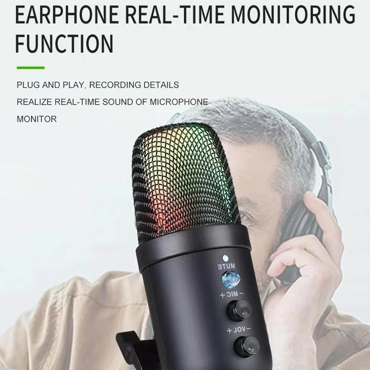 USB Gaming Microphone with RGB Light Noise Cancellation,Desktop Computer Mic,Condenser Podcast Mic for Studio Recording YouTube Streaming PC Mac PS4/5 USB Gaming Microphone with RGB Light Noise Cancellation,Desktop Computer Mic,Condenser Podcast Mic for Studio Recording YouTube Streaming PC Mac PS4/5
