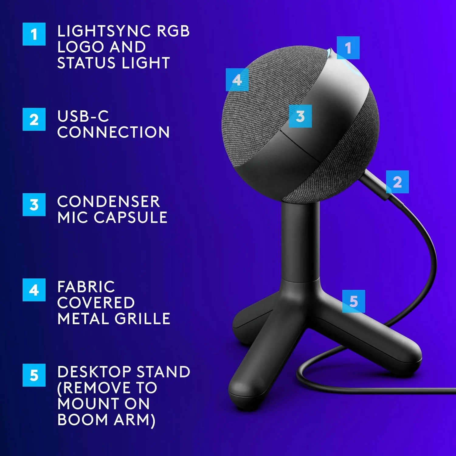 میکروفون گیمینگ RGB لاجیتک G Yeti Orb با LIGHTSYNC - مشکی میکروفون گیمینگ RGB لاجیتک G Yeti Orb با LIGHTSYNC - مشکی