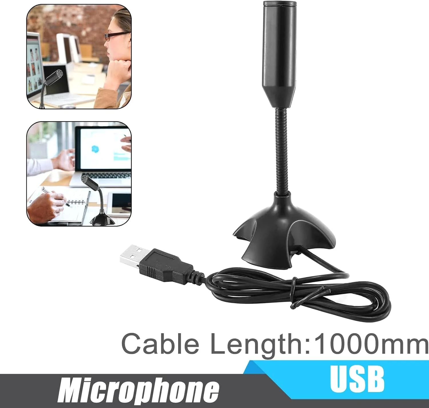 میکروفون USB کوچک برای کامپیوتر رومیزی و لپ تاپ، میکروفون کاندنسر USB قابل حمل با پایه قابل تنظیم، سازگار با PC/Mac، Plug & Play، ایده آل برای جلسه، کلاس آنلاین، بازی، کار از راه دور (مشکی) میکروفون USB کوچک برای کامپیوتر رومیزی و لپ تاپ، میکروفون کاندنسر USB قابل حمل با پایه قابل تنظیم، سازگار با PC/Mac، Plug & Play، ایده آل برای جلسه، کلاس آنلاین، بازی، کار از راه دور (مشکی)