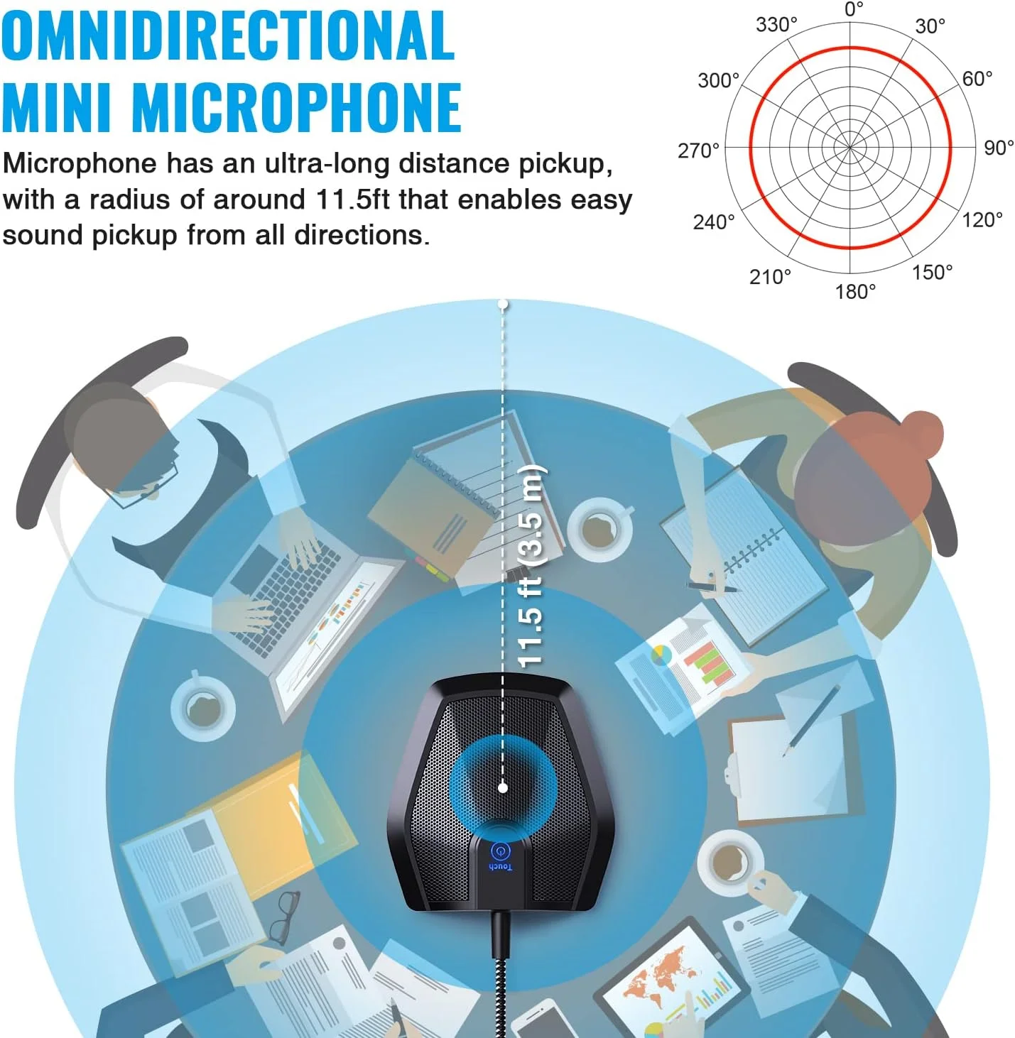 میکروفون USB کنفرانسی TONOR، میکروفون کندانسور همه جهته کامپیوتر برای کنفرانس ویدیویی، ضبط صدا، اسکایپ، کلاس آنلاین، گزارشگر دادگاه، سازگار با Plug & Play با کامپیوترهای Mac OS X Windows میکروفون USB کنفرانسی TONOR، میکروفون کندانسور همه جهته کامپیوتر برای کنفرانس ویدیویی، ضبط صدا، اسکایپ، کلاس آنلاین، گزارشگر دادگاه، سازگار با Plug & Play با کامپیوترهای Mac OS X Windows