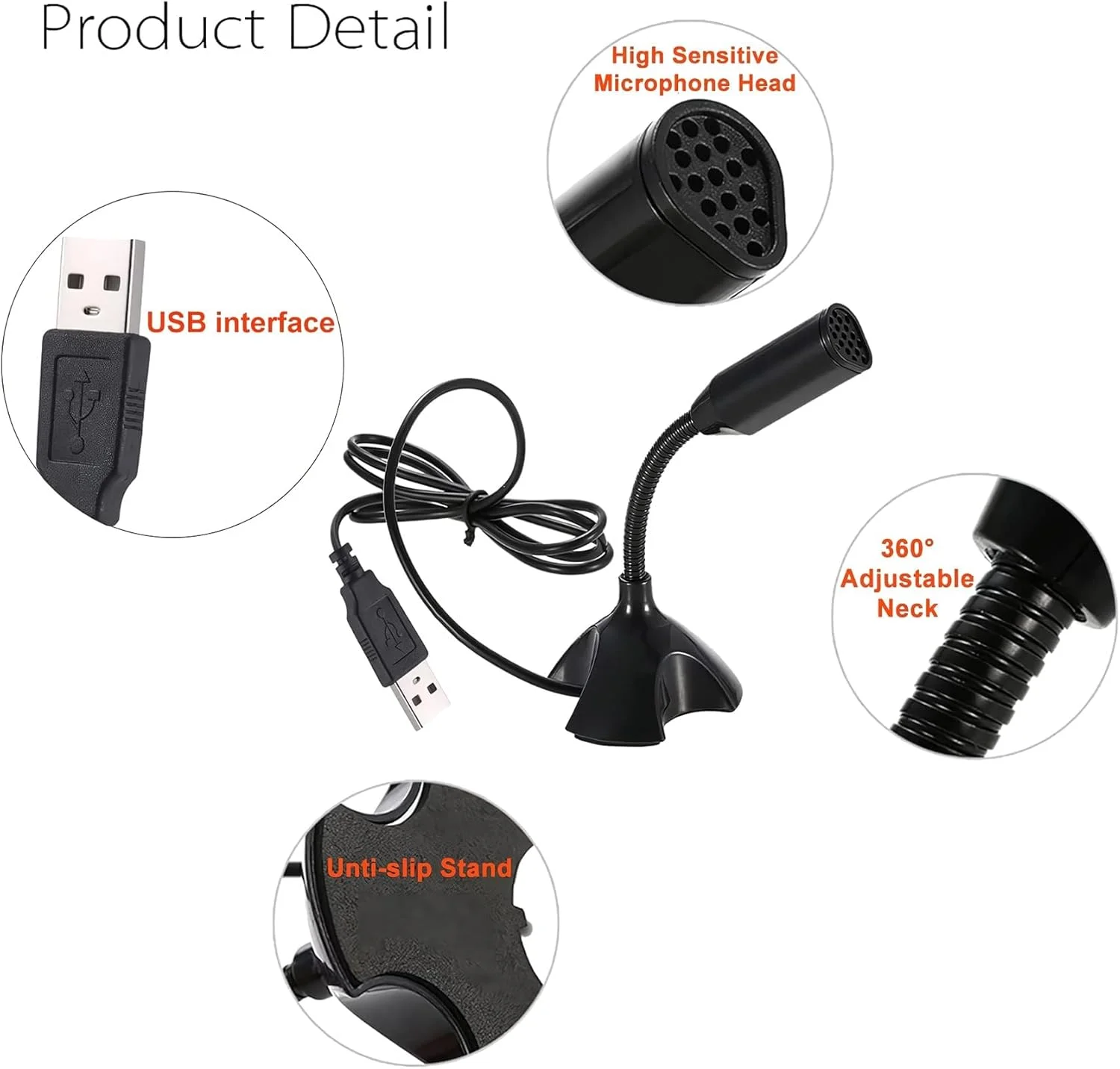 میکروفون USB کوچک برای کامپیوتر رومیزی و لپ تاپ، میکروفون کاندنسر USB قابل حمل با پایه قابل تنظیم، سازگار با PC/Mac، Plug & Play، ایده آل برای جلسه، کلاس آنلاین، بازی، کار از راه دور (مشکی) میکروفون USB کوچک برای کامپیوتر رومیزی و لپ تاپ، میکروفون کاندنسر USB قابل حمل با پایه قابل تنظیم، سازگار با PC/Mac، Plug & Play، ایده آل برای جلسه، کلاس آنلاین، بازی، کار از راه دور (مشکی)