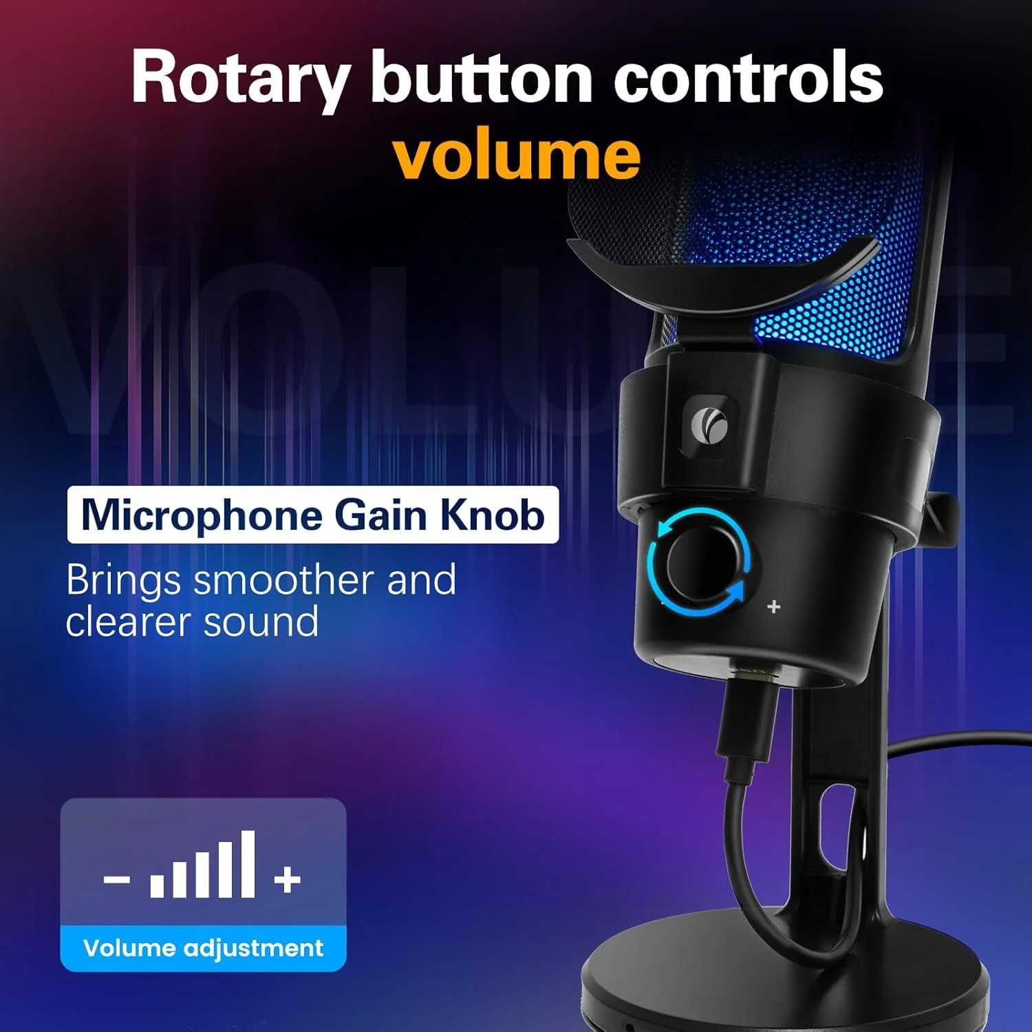 میکروفون USB گیمینگ VCOM، میکروفون دینامیک کاندنسر برای پادکست، با قطع صدای سریع، پایه رومیزی، پاپ فیلتر، نشانگر RGB، شاک مونت، دکمه چرخش گین، سازگار با PS4/5/PC (مشکی) میکروفون USB گیمینگ VCOM، میکروفون دینامیک کاندنسر برای پادکست، با قطع صدای سریع، پایه رومیزی، پاپ فیلتر، نشانگر RGB، شاک مونت، دکمه چرخش گین، سازگار با PS4/5/PC (مشکی)