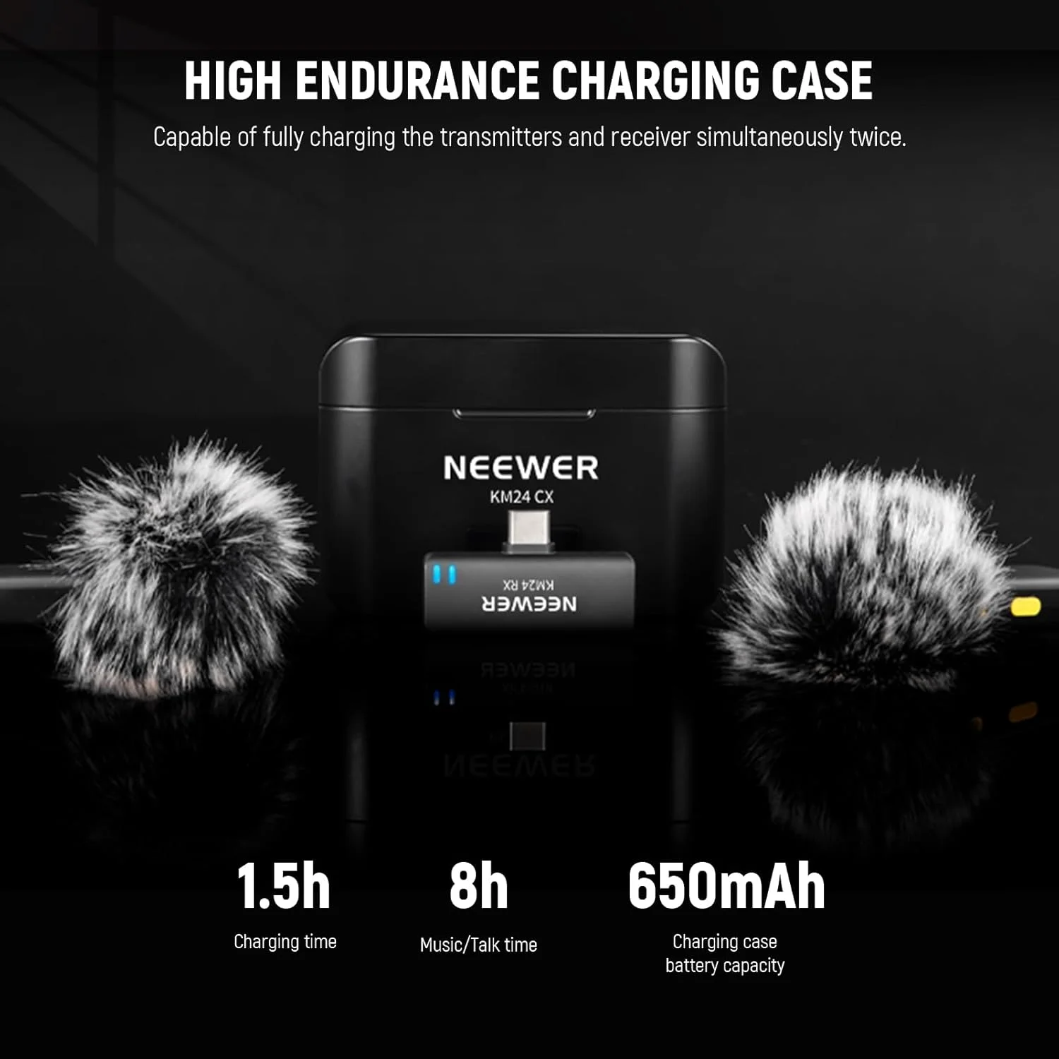 کیت میکروفون یقه ای بی سیم NEEWER برای USB C، میکروفون های دوگانه کندانسور همه جهته با جعبه شارژ، میکروفون های یقه ای حذف نویز سازگار با سری iPhone 15 تلفن های اندرویدی سامسونگ، KM24 کیت میکروفون یقه ای بی سیم NEEWER برای USB C، میکروفون های دوگانه کندانسور همه جهته با جعبه شارژ، میکروفون های یقه ای حذف نویز سازگار با سری iPhone 15 تلفن های اندرویدی سامسونگ، KM24