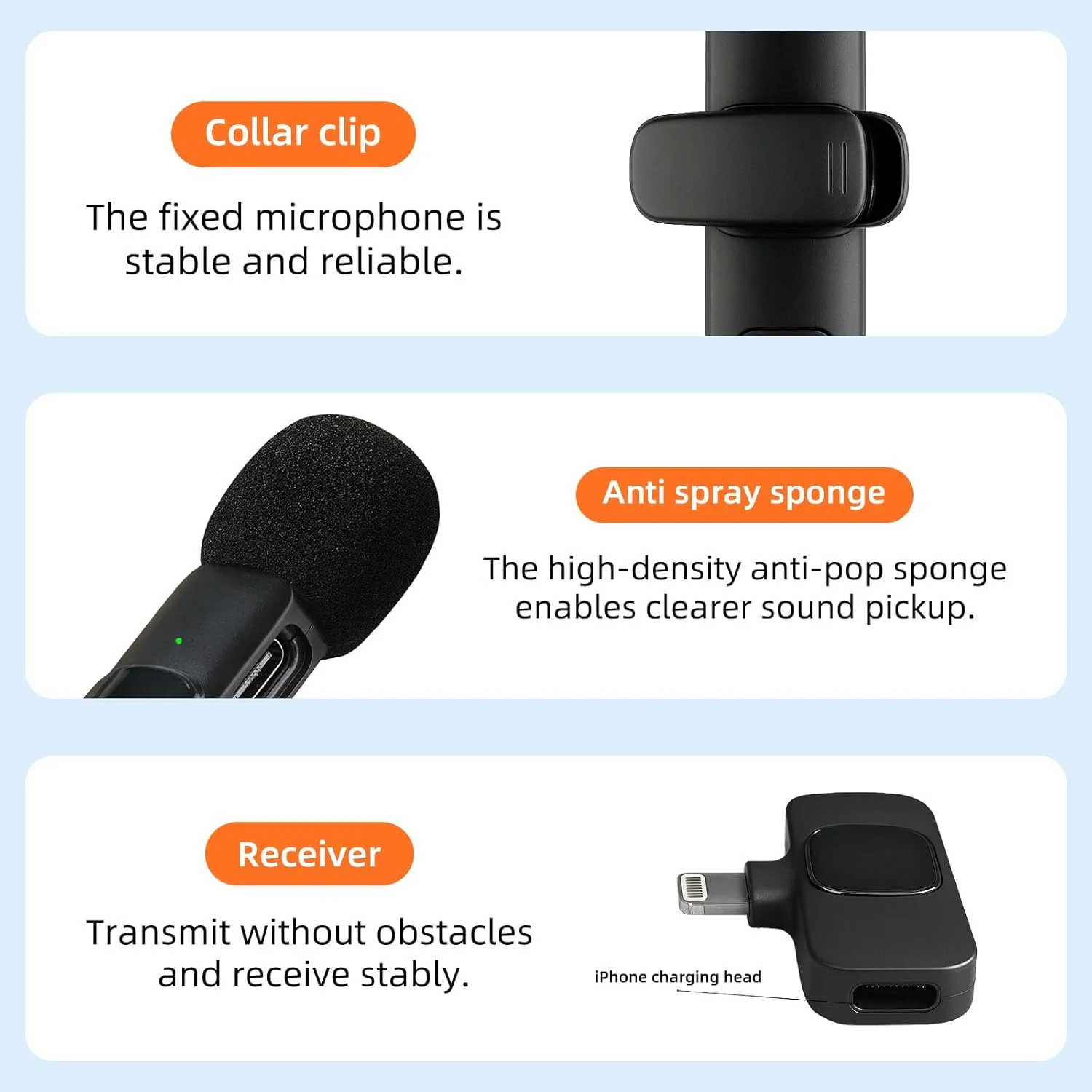 میکروفون یقه ای بی سیم برای دستگاه های Type-C و آیفون، میکروفون کندانسور همه جهته بی سیم برای مصاحبه، ضبط ویدئو، پادکست، ولاگ، یوتیوب، مشکی (لایتنینگ) میکروفون یقه ای بی سیم برای دستگاه های Type-C و آیفون، میکروفون کندانسور همه جهته بی سیم برای مصاحبه، ضبط ویدئو، پادکست، ولاگ، یوتیوب، مشکی (لایتنینگ)