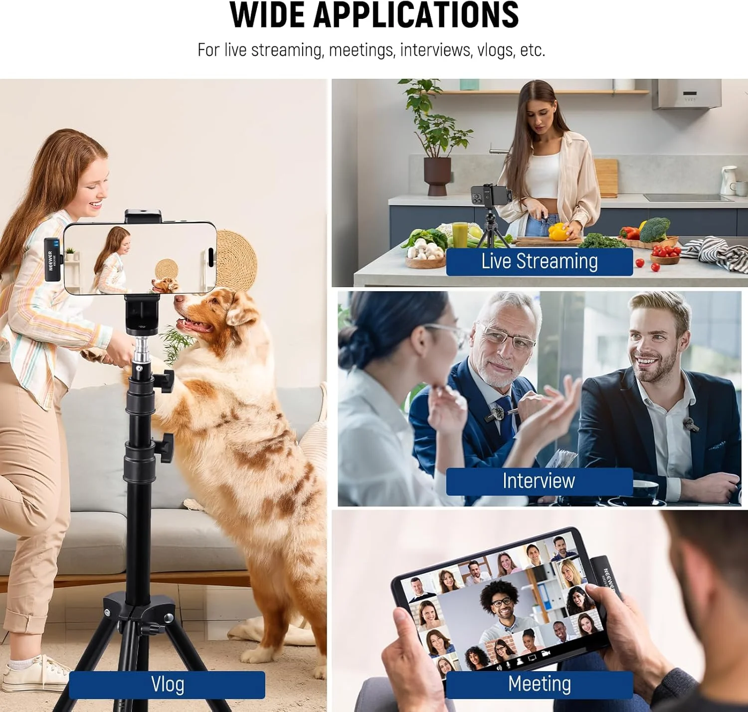 کیت میکروفون یقه ای بی سیم NEEWER برای USB C، میکروفون های دوگانه کندانسور همه جهته با جعبه شارژ، میکروفون های یقه ای حذف نویز سازگار با سری iPhone 15 تلفن های اندرویدی سامسونگ، KM24 کیت میکروفون یقه ای بی سیم NEEWER برای USB C، میکروفون های دوگانه کندانسور همه جهته با جعبه شارژ، میکروفون های یقه ای حذف نویز سازگار با سری iPhone 15 تلفن های اندرویدی سامسونگ، KM24