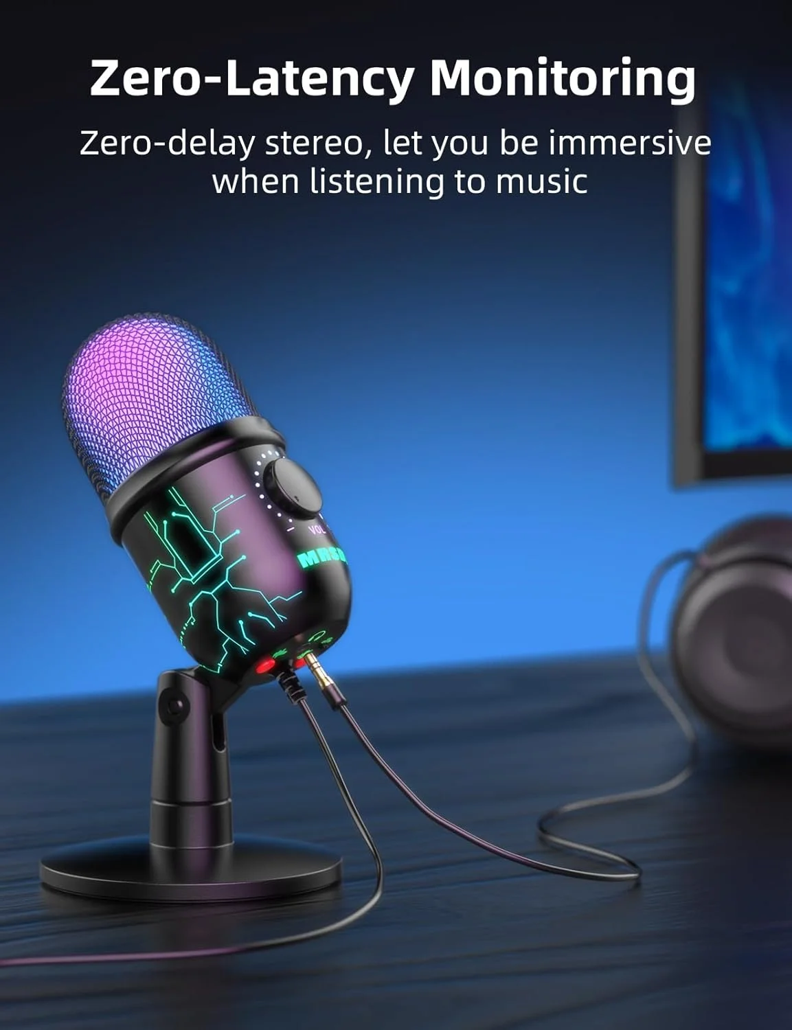 میکروفون گیمینگ MRSDY، میکروفون کامپیوتر USB برای PC، Mac، PS4/5، میکروفون کاندنسر پادکست برای ضبط استودیو، یوتیوب، استریمینگ، با جک هدفون، نور LED، قطع صدا، گین، حذف نویز میکروفون گیمینگ MRSDY، میکروفون کامپیوتر USB برای PC، Mac، PS4/5، میکروفون کاندنسر پادکست برای ضبط استودیو، یوتیوب، استریمینگ، با جک هدفون، نور LED، قطع صدا، گین، حذف نویز