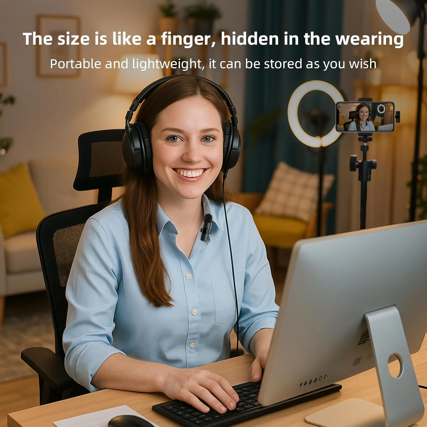 میکروفون یقه ای بی سیم برای دستگاه های Type-C و آیفون، میکروفون کندانسور همه جهته بی سیم برای مصاحبه، ضبط ویدئو، پادکست، ولاگ، یوتیوب، مشکی (لایتنینگ) میکروفون یقه ای بی سیم برای دستگاه های Type-C و آیفون، میکروفون کندانسور همه جهته بی سیم برای مصاحبه، ضبط ویدئو، پادکست، ولاگ، یوتیوب، مشکی (لایتنینگ)