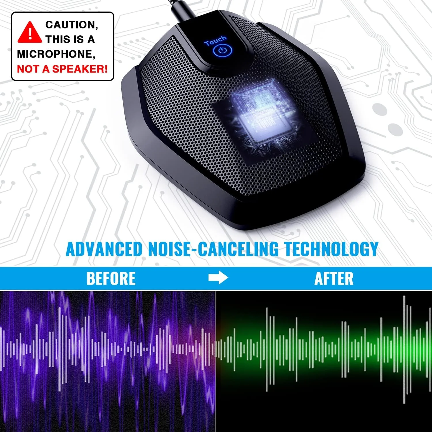 میکروفون USB کنفرانس TONOR، میکروفون کندانسور همه جهته کامپیوتر برای کنفرانس ویدیویی، ضبط صدا، اسکایپ، کلاس آنلاین، گزارشگر دادگاه، سازگار با Plug & Play با کامپیوترهای Mac OS X Windows میکروفون USB کنفرانس TONOR، میکروفون کندانسور همه جهته کامپیوتر برای کنفرانس ویدیویی، ضبط صدا، اسکایپ، کلاس آنلاین، گزارشگر دادگاه، سازگار با Plug & Play با کامپیوترهای Mac OS X Windows