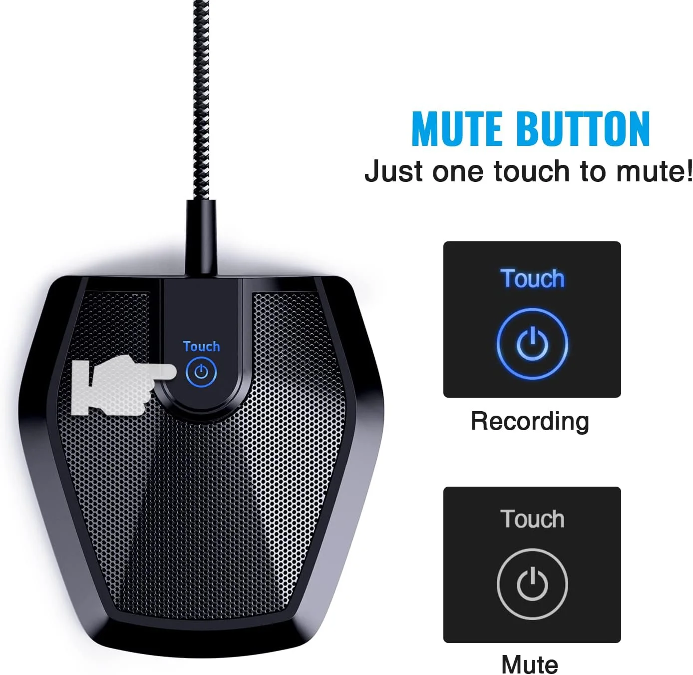 میکروفون USB کنفرانس TONOR، میکروفون کندانسور همه جهته کامپیوتر برای کنفرانس ویدیویی، ضبط صدا، اسکایپ، کلاس آنلاین، گزارشگر دادگاه، سازگار با Plug & Play با کامپیوترهای Mac OS X Windows میکروفون USB کنفرانس TONOR، میکروفون کندانسور همه جهته کامپیوتر برای کنفرانس ویدیویی، ضبط صدا، اسکایپ، کلاس آنلاین، گزارشگر دادگاه، سازگار با Plug & Play با کامپیوترهای Mac OS X Windows