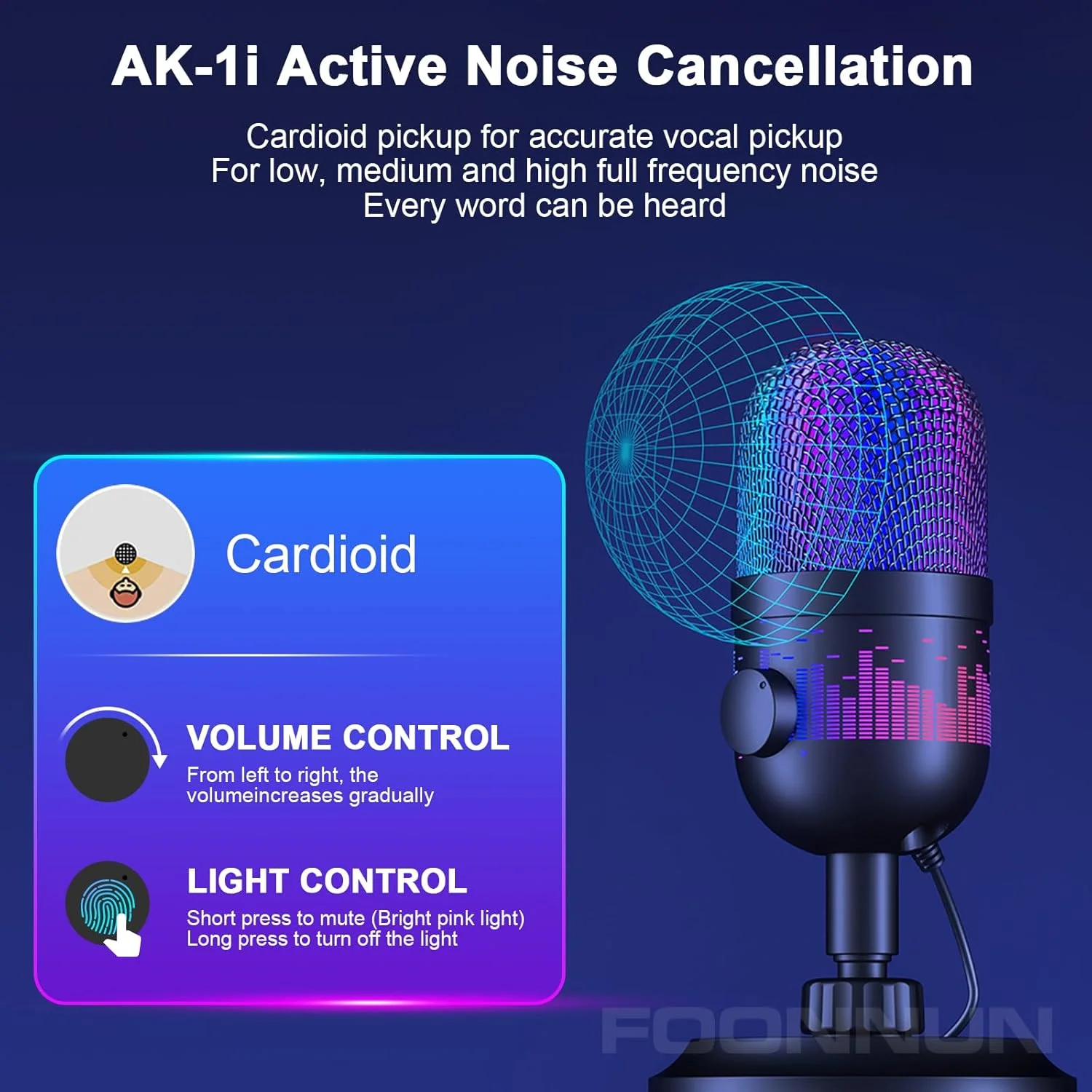 میکروفون گیمینگ USB، میکروفون کندانسور با قطع صدای تک لمسی، مانیتورینگ زنده، کنترل صدا، دکمه قطع صدا و نورهای RGB برای PC، Mac، PS5، ضبط، پادکست، YouTube میکروفون گیمینگ USB، میکروفون کندانسور با قطع صدای تک لمسی، مانیتورینگ زنده، کنترل صدا، دکمه قطع صدا و نورهای RGB برای PC، Mac، PS5، ضبط، پادکست، YouTube