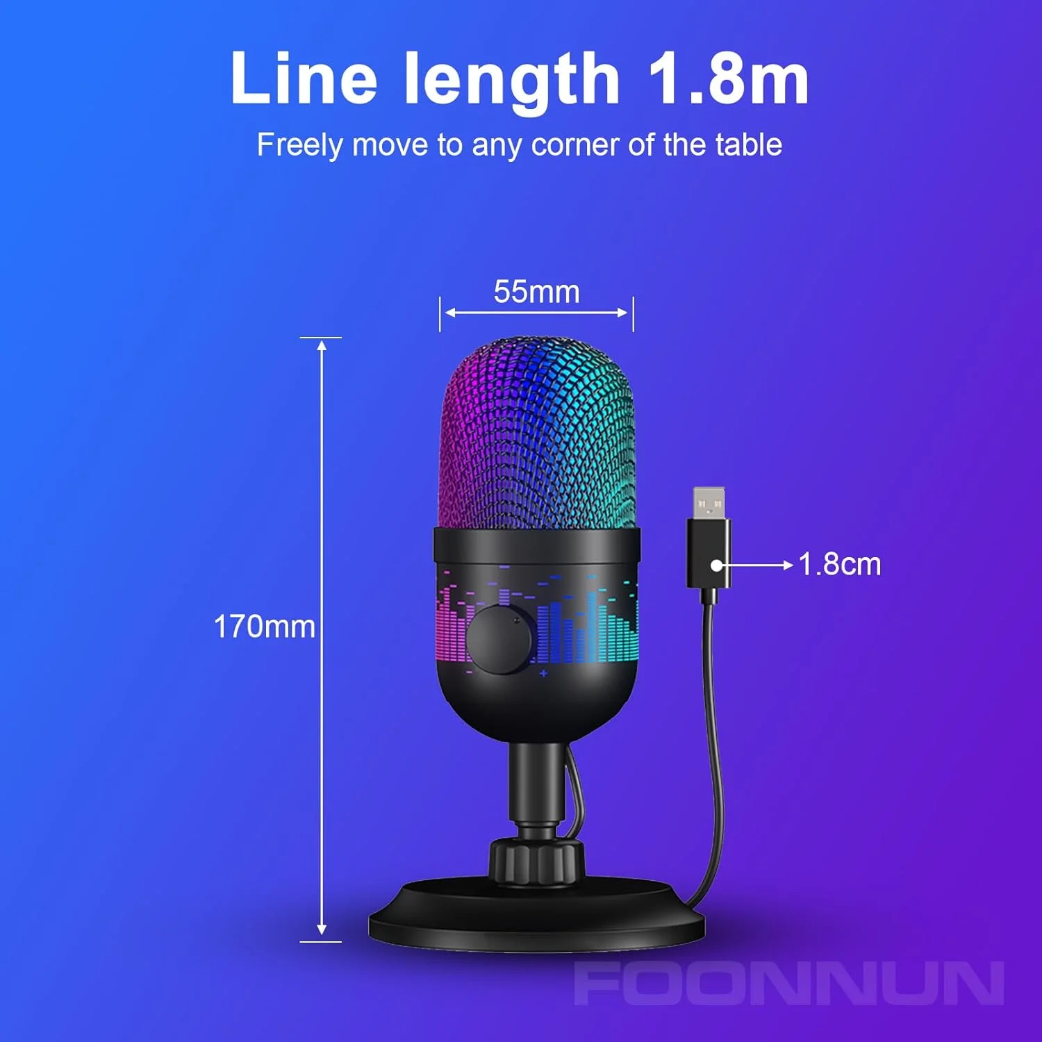 میکروفون گیمینگ USB، میکروفون کندانسور با قطع صدای تک لمسی، مانیتورینگ زنده، کنترل صدا، دکمه قطع صدا و نورهای RGB برای PC، Mac، PS5، ضبط، پادکست، YouTube میکروفون گیمینگ USB، میکروفون کندانسور با قطع صدای تک لمسی، مانیتورینگ زنده، کنترل صدا، دکمه قطع صدا و نورهای RGB برای PC، Mac، PS5، ضبط، پادکست، YouTube