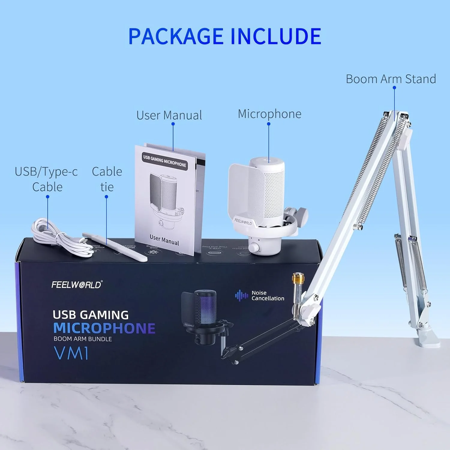 میکروفون USB کاندنسر گیمینگ FEELWORLD VM1 سفید با قابلیت حذف نویز، نور RGB و دکمه قطع صدا، لوازم جانبی کامپیوتر برای گیمرها، یوتیوب، توییچ، پادکست، استریمینگ، ضبط، چت آنلاین PS4 و PS5 میکروفون USB کاندنسر گیمینگ FEELWORLD VM1 سفید با قابلیت حذف نویز، نور RGB و دکمه قطع صدا، لوازم جانبی کامپیوتر برای گیمرها، یوتیوب، توییچ، پادکست، استریمینگ، ضبط، چت آنلاین PS4 و PS5
