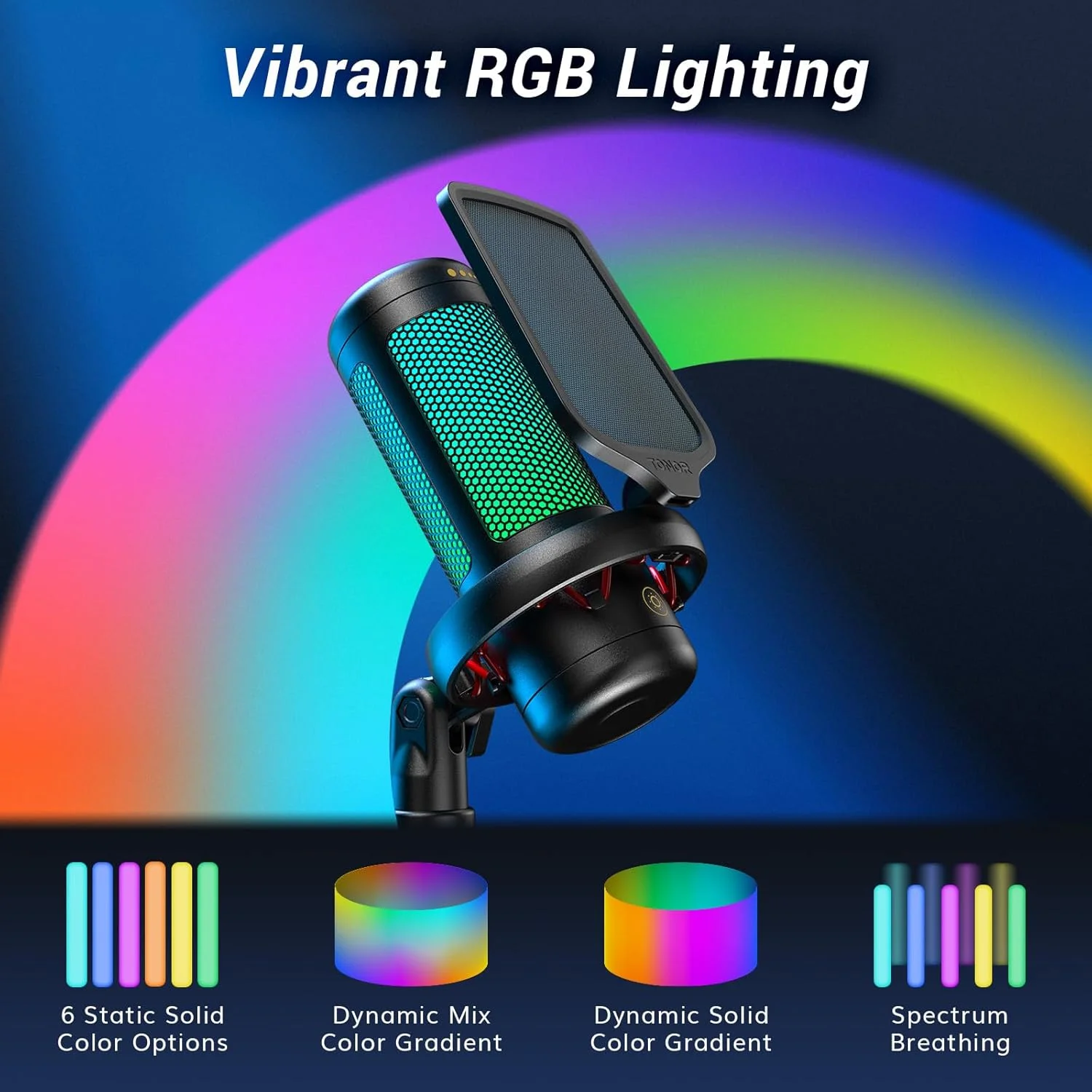 میکروفون گیمینگ USB مدل TONOR Micro PC RGB، میکروفون کاندنسر حرفه ای USB با بازوی نگهدارنده برای استریم، ضبط، یوتیوب، دیسکورد گیمینگ، صداگذاری برای کامپیوتر، لپ تاپ، مک مدل TC310+، مشکی میکروفون گیمینگ USB مدل TONOR Micro PC RGB، میکروفون کاندنسر حرفه ای USB با بازوی نگهدارنده برای استریم، ضبط، یوتیوب، دیسکورد گیمینگ، صداگذاری برای کامپیوتر، لپ تاپ، مک مدل TC310+، مشکی