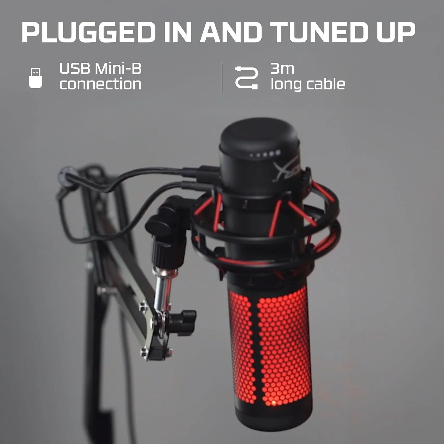 میکروفون گیمینگ USB کاندنسر Hyper X Quadcast، مشکی میکروفون گیمینگ USB کاندنسر Hyper X Quadcast، مشکی