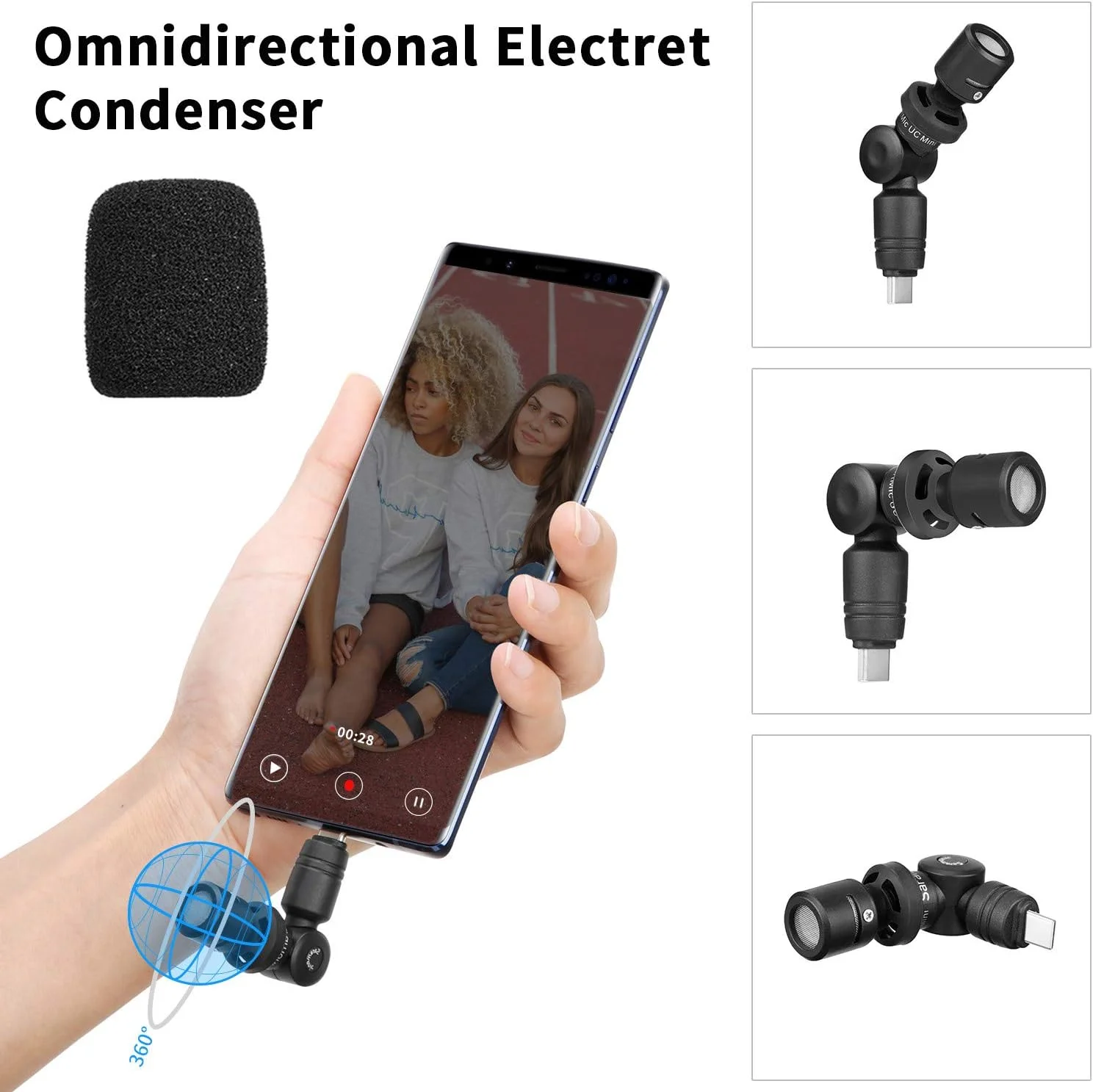 میکروفون USB-C کندانسور همه جهته فوق فشرده سارامونیک برای تلفن های هوشمند، تبلت ها و کامپیوترها (Smartmic Uc Mini) میکروفون USB-C کندانسور همه جهته فوق فشرده سارامونیک برای تلفن های هوشمند، تبلت ها و کامپیوترها (Smartmic Uc Mini)