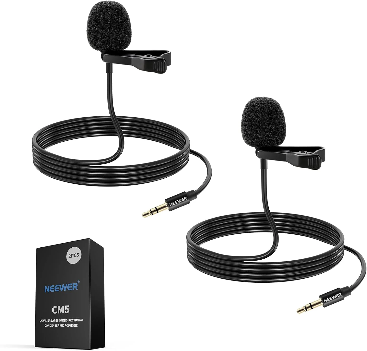 میکروفون یقه ای لاوالیر NEEWER بسته 2 عددی سازگار با Rode Wireless GO II Wireless Pro DJI Wireless Mic، میکروفون سیم دار کندانسور اومنی دایرکشنال TRS 3.5 میلی متری گیره دار برای پخش زنده یوتیوب، CM5 میکروفون یقه ای لاوالیر NEEWER بسته 2 عددی سازگار با Rode Wireless GO II Wireless Pro DJI Wireless Mic، میکروفون سیم دار کندانسور اومنی دایرکشنال TRS 3.5 میلی متری گیره دار برای پخش زنده یوتیوب، CM5