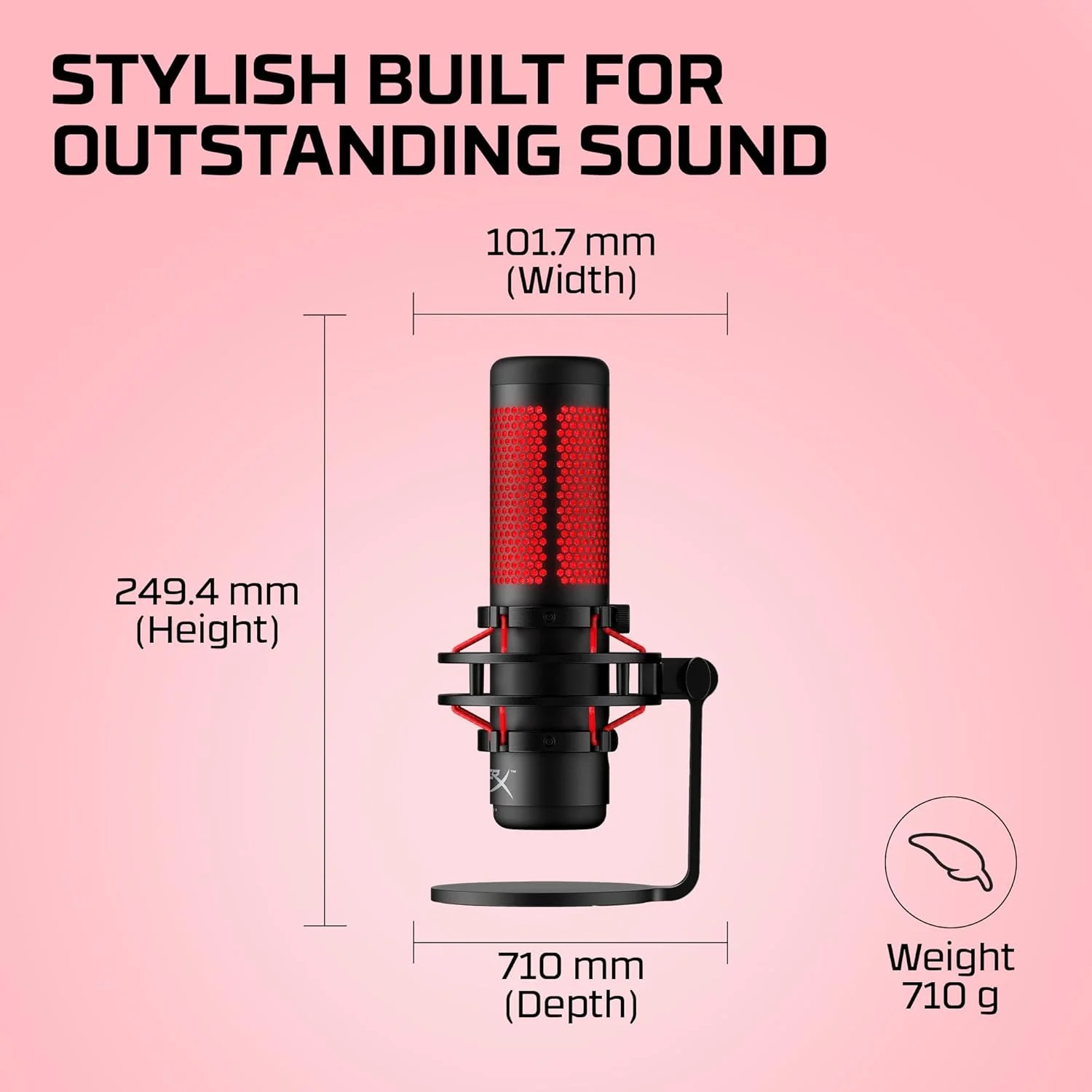 میکروفون گیمینگ USB کاندنسر Hyper X Quadcast، مشکی میکروفون گیمینگ USB کاندنسر Hyper X Quadcast، مشکی