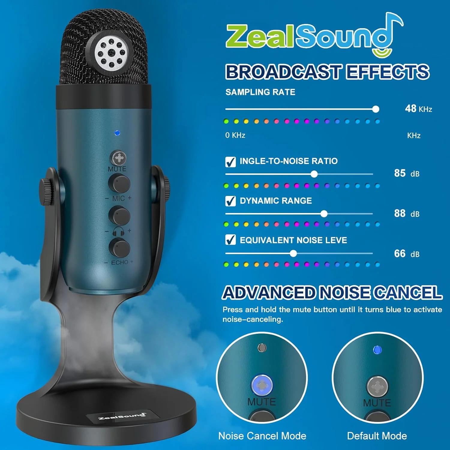 میکروفون کاندنسر USB ZealSound، میکروفون گیمینگ کامپیوتر PC، میکروفون های پادکست Plug&Play برای PS 4&5. کنترل تنظیمات مانیتور و صدا، کنترل گین میکروفون، دکمه قطع صدا برای TikTok، YouTube در Mac و Windows (آبی) میکروفون کاندنسر USB ZealSound، میکروفون گیمینگ کامپیوتر PC، میکروفون های پادکست Plug&Play برای PS 4&5. کنترل تنظیمات مانیتور و صدا، کنترل گین میکروفون، دکمه قطع صدا برای TikTok، YouTube در Mac و Windows (آبی)