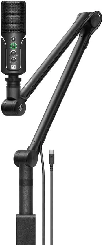 مجموعه استریمینگ Sennheiser PROfile با میکروفون USB، بازوی بوم و کیف - طراحی Plug & Play، ایده آل برای پادکست و استریمینگ، کپسول کندانسور کاردیوئید، کابل USB-C 3 متری - مشکی (700100)