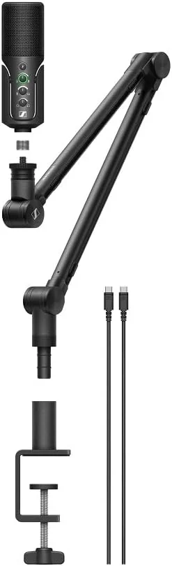 مجموعه استریمینگ Sennheiser PROfile با میکروفون USB، بازوی بوم و کیف - طراحی Plug & Play، ایده آل برای پادکست و استریمینگ، کپسول کندانسور کاردیوئید، کابل USB-C 3 متری - مشکی (700100) مجموعه استریمینگ Sennheiser PROfile با میکروفون USB، بازوی بوم و کیف - طراحی Plug & Play، ایده آل برای پادکست و استریمینگ، کپسول کندانسور کاردیوئید، کابل USB-C 3 متری - مشکی (700100)