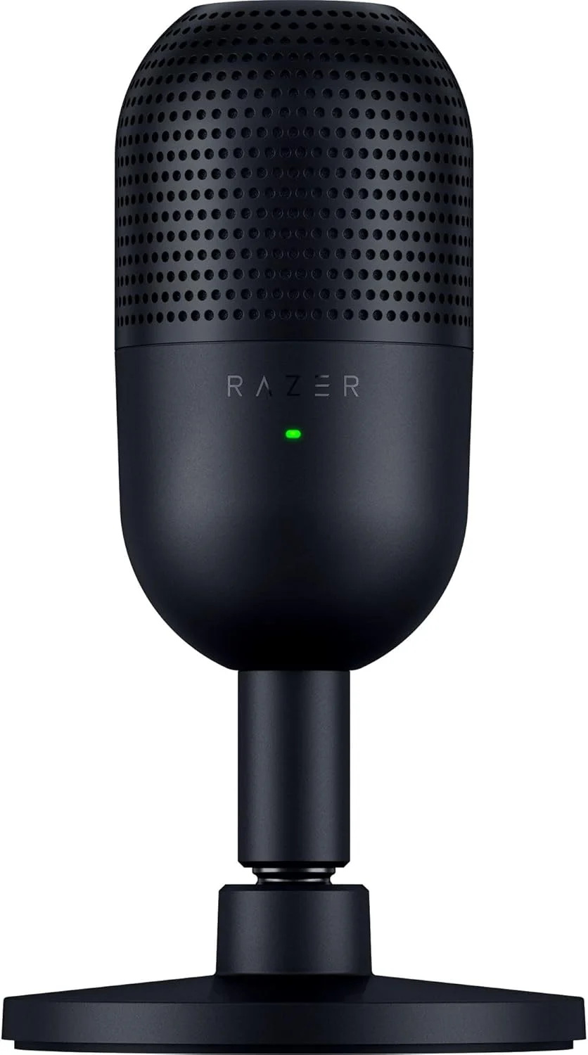 میکروفون USB ریزر Seiren V3 Mini: میکروفون کندانسور - الگوی پیکاپ سوپرکاردیوئید - حسگر بیصدا کردن با یک ضربه به همراه نشانگر LED - ضربهگیر - فوقالعاده جمع و جور - PC، Discord، OBS Studio، XSplit - مشکی میکروفون USB ریزر Seiren V3 Mini: میکروفون کندانسور - الگوی پیکاپ سوپرکاردیوئید - حسگر بیصدا کردن با یک ضربه به همراه نشانگر LED - ضربهگیر - فوقالعاده جمع و جور - PC، Discord، OBS Studio، XSplit - مشکی