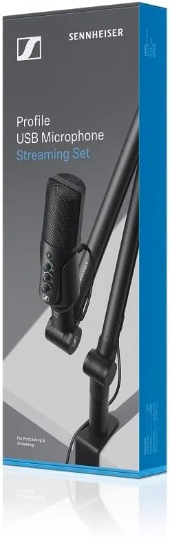 مجموعه استریمینگ Sennheiser PROfile با میکروفون USB، بازوی بوم و کیف - طراحی Plug & Play، ایده آل برای پادکست و استریمینگ، کپسول کندانسور کاردیوئید، کابل USB-C 3 متری - مشکی (700100) مجموعه استریمینگ Sennheiser PROfile با میکروفون USB، بازوی بوم و کیف - طراحی Plug & Play، ایده آل برای پادکست و استریمینگ، کپسول کندانسور کاردیوئید، کابل USB-C 3 متری - مشکی (700100)