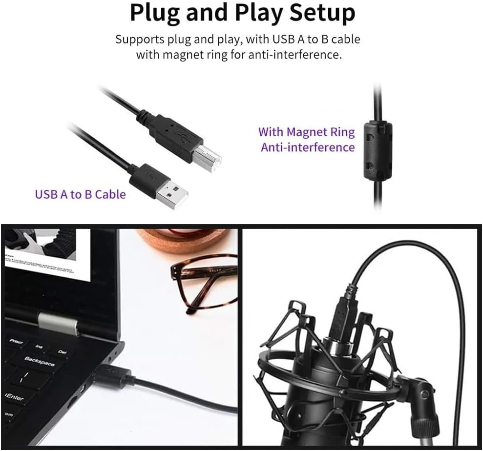 کیت میکروفون کاندنسر USB آمرتیر – میکروفون حرفه ای 192KHZ/24Bit به همراه بازوی بوم، پاپ فیلتر، شاک مانت برای پادکست، استریمینگ، ضبط، گیمینگ روی PC/Mac (AU-A04)، مشکی کیت میکروفون کاندنسر USB آمرتیر – میکروفون حرفه ای 192KHZ/24Bit به همراه بازوی بوم، پاپ فیلتر، شاک مانت برای پادکست، استریمینگ، ضبط، گیمینگ روی PC/Mac (AU-A04)، مشکی