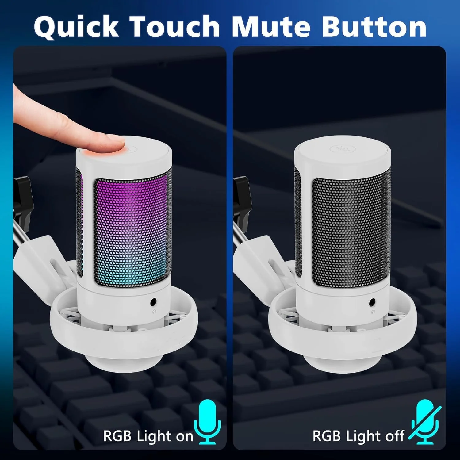 میکروفون گیمینگ RGB برای PS4/5 PC و MAC، با بازوی بوم، فیلتر پاپ، قطع صدا، مانیتورینگ، میکروفون ضبط پادکست گیمر کندانسور حذف نویز 192kHz/24Bit برای استریمینگ Twitch، Discord، YouTube (سفید) میکروفون گیمینگ RGB برای PS4/5 PC و MAC، با بازوی بوم، فیلتر پاپ، قطع صدا، مانیتورینگ، میکروفون ضبط پادکست گیمر کندانسور حذف نویز 192kHz/24Bit برای استریمینگ Twitch، Discord، YouTube (سفید)