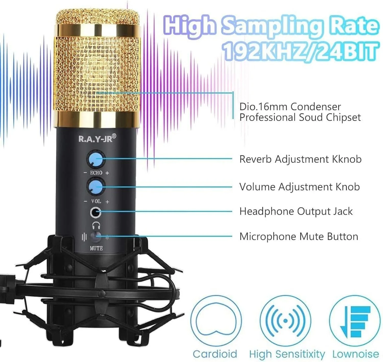 کیت میکروفون کاندنسر حرفه ای HALAMODO BM-800 - بسته کامل استودیوی ضبط صدا به همراه لرزه گیر، پاپ فیلتر و پایه قابل تنظیم، موجود در رنگ های مشکی/نقره ای/طلایی برای پادکست و استریم کیت میکروفون کاندنسر حرفه ای HALAMODO BM-800 - بسته کامل استودیوی ضبط صدا به همراه لرزه گیر، پاپ فیلتر و پایه قابل تنظیم، موجود در رنگ های مشکی/نقره ای/طلایی برای پادکست و استریم